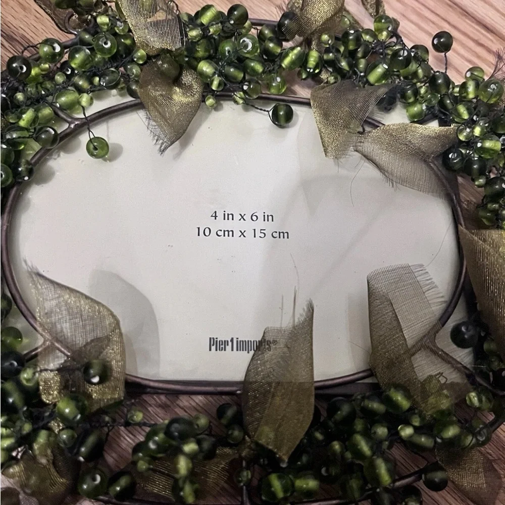 Pier 1 Green and Gold Decorative Picture Frame